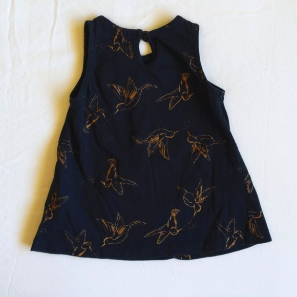 joe fresh hummingbird print cotton sleeveless swing dress 6 months baby girl - Picture 5 of 5